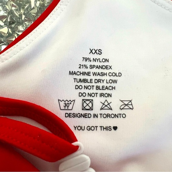 Apricotton Red Seamless Bikini Top Bra Adjustable Straps Stretch Summer Pool XS - Picture 6 of 8